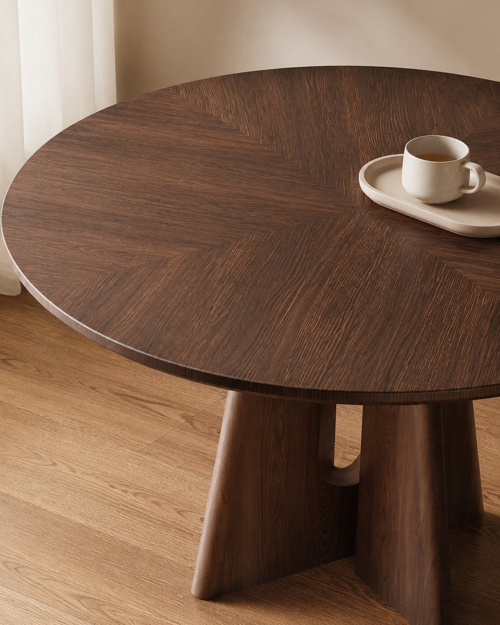 French vintage black walnut dining table