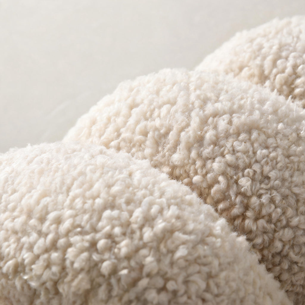 Sculptural Cream Sherpa Lounge Chair