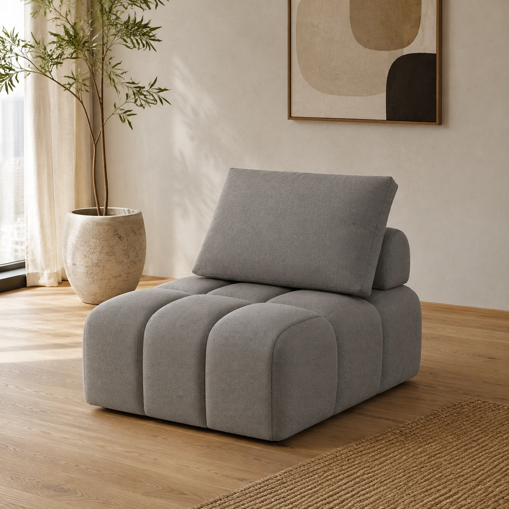 Gray Cloud Modular Lounge Sofa in a Serene Urban Apartment