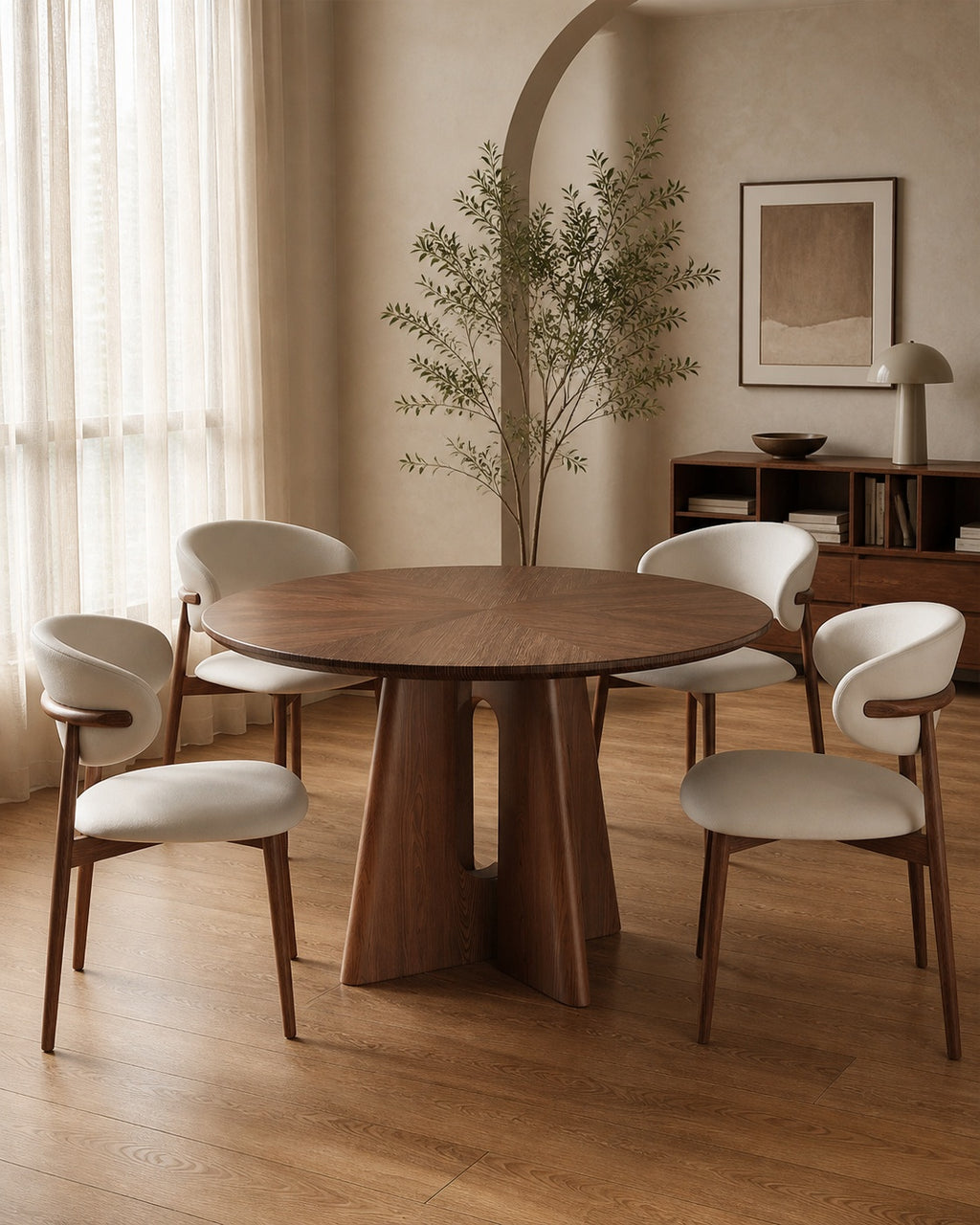 French vintage black walnut dining table