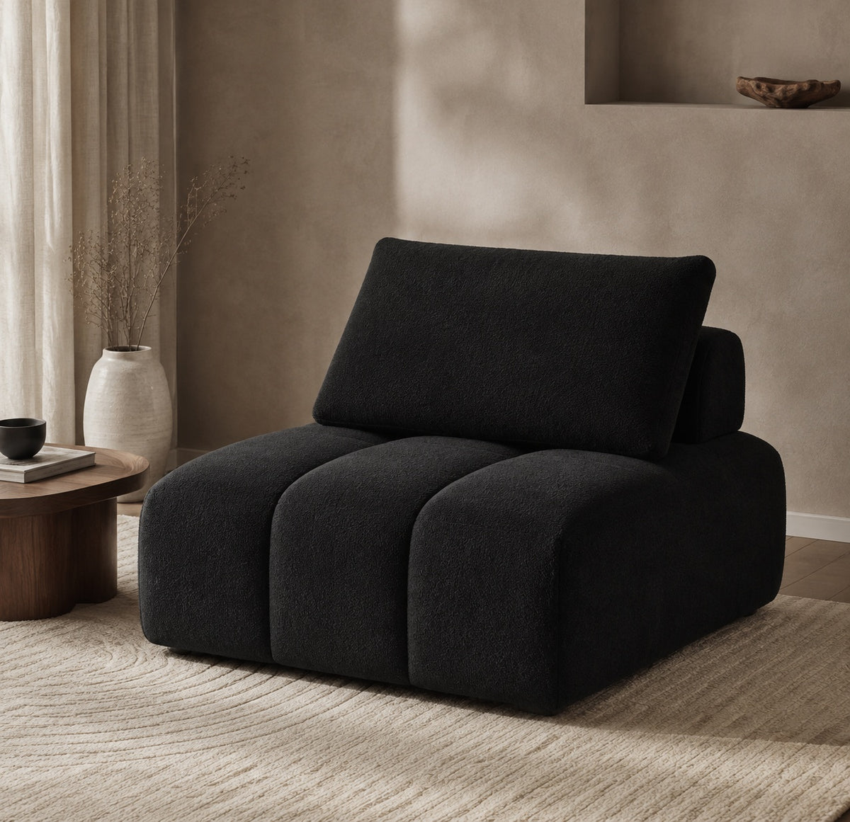 Black Cloud Modular Lounge Sofa in a Minimalist Living Room