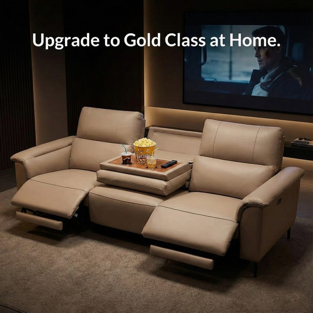 Modern Leather Power Reclining Sofa