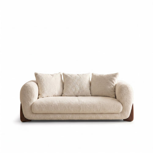 Cream Bouclé Loveseat