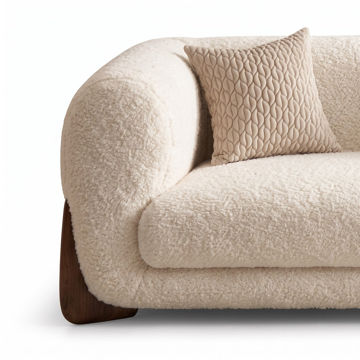 Cream Bouclé Loveseat