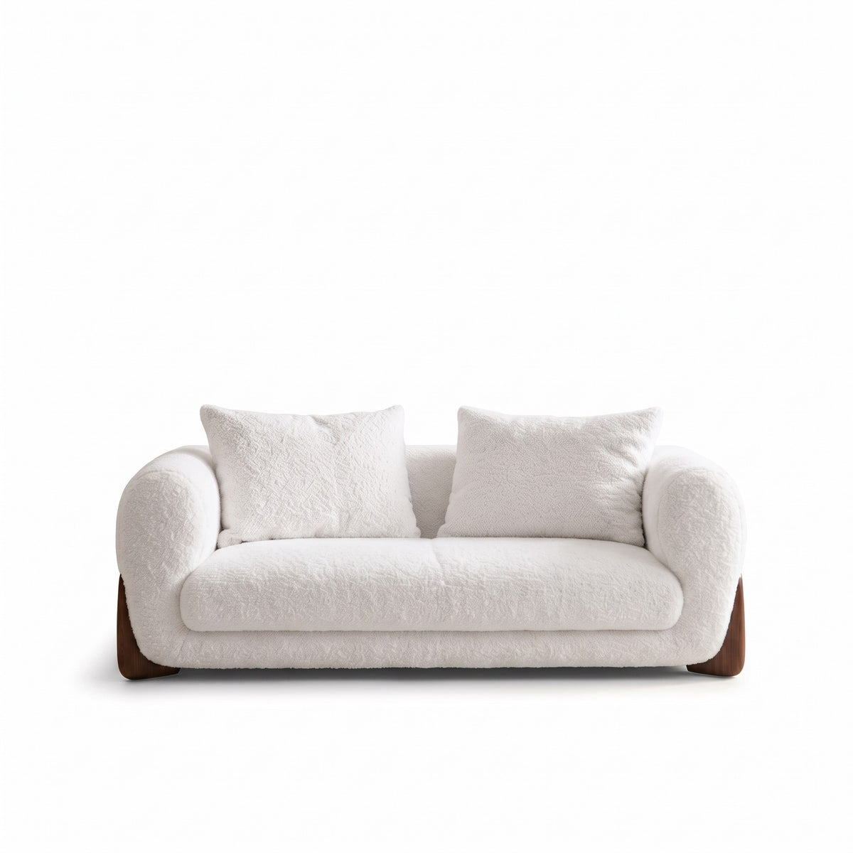 Cream Bouclé Loveseat