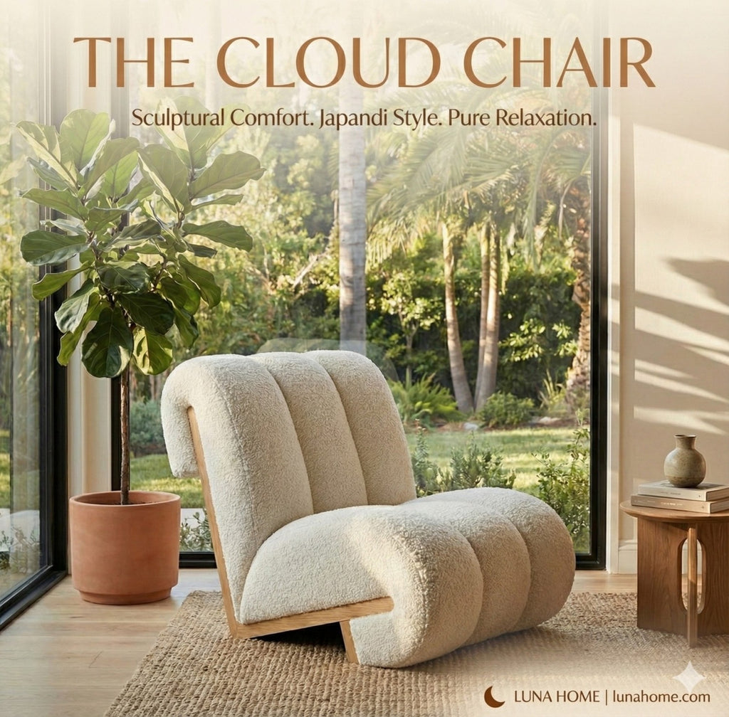 Sculptural Cream Sherpa Lounge Chair