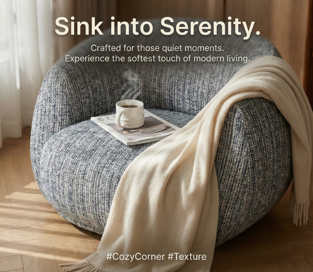 Cocoon Bouclé Lounge Chair
