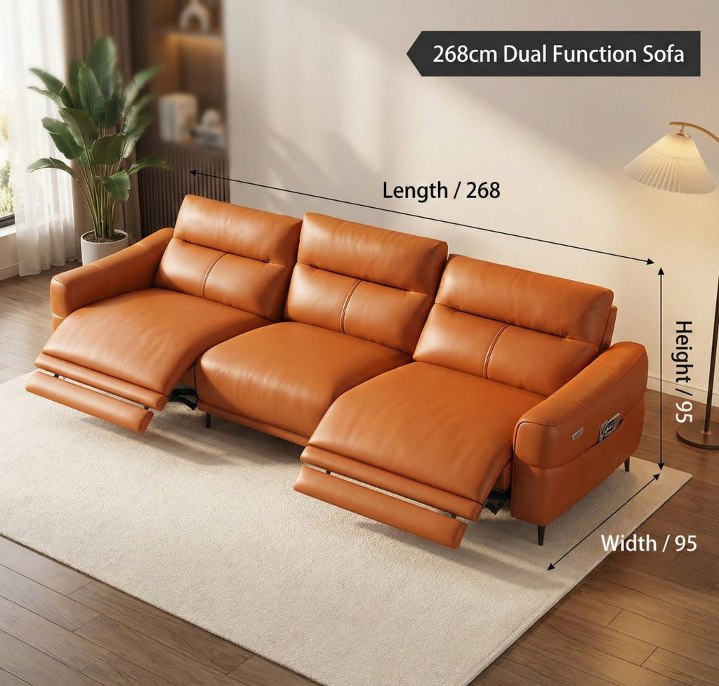 Electric Reclining Sofa with Power Outlets | Robot Vacuum Safe