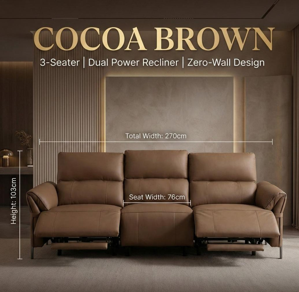 High-legged Italian leather electric sofa