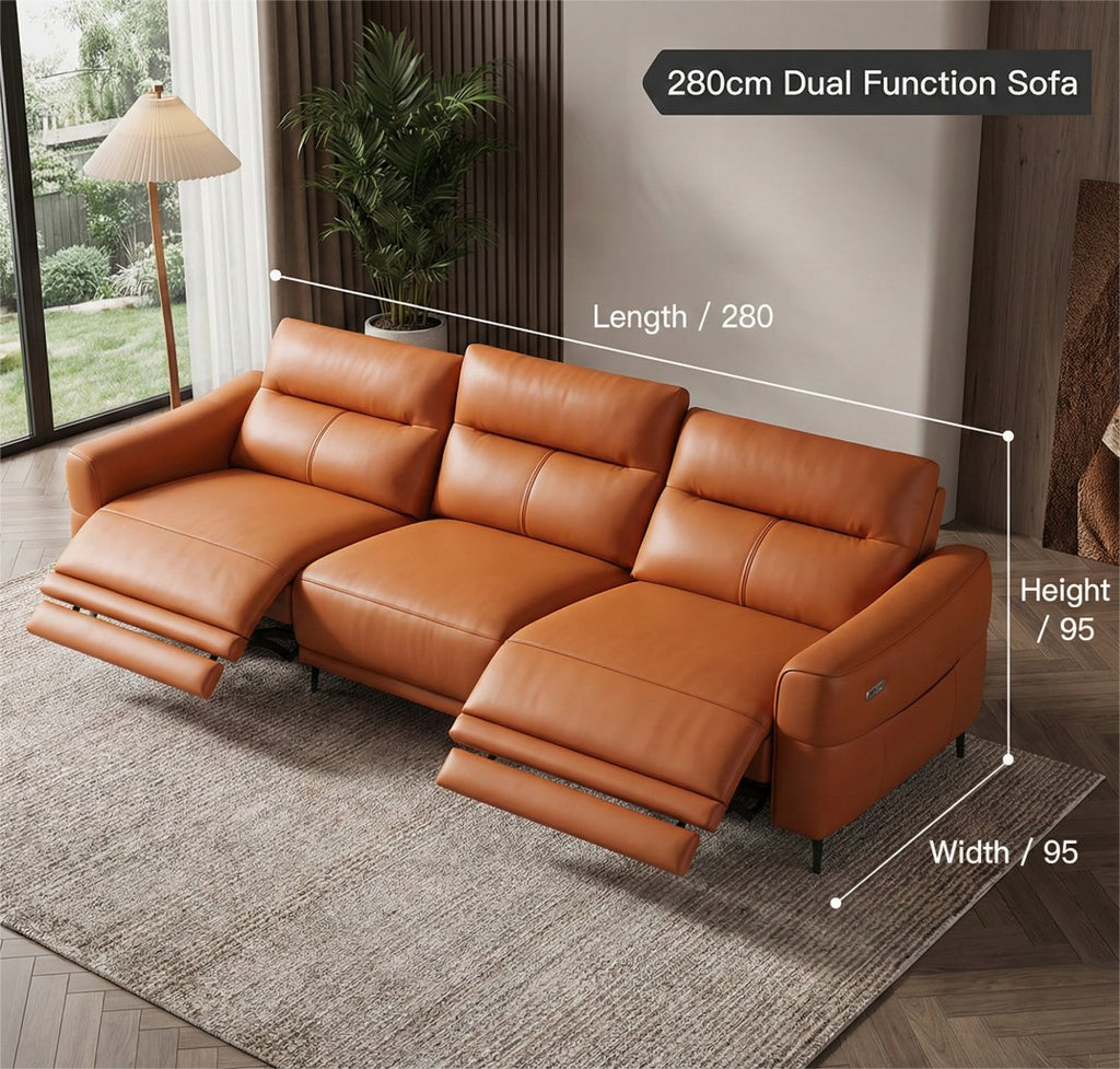 Electric Reclining Sofa with Power Outlets | Robot Vacuum Safe