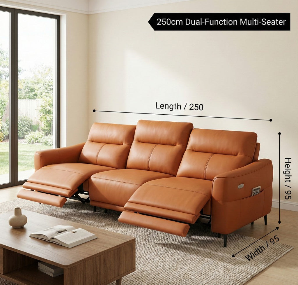 Electric Reclining Sofa with Power Outlets | Robot Vacuum Safe