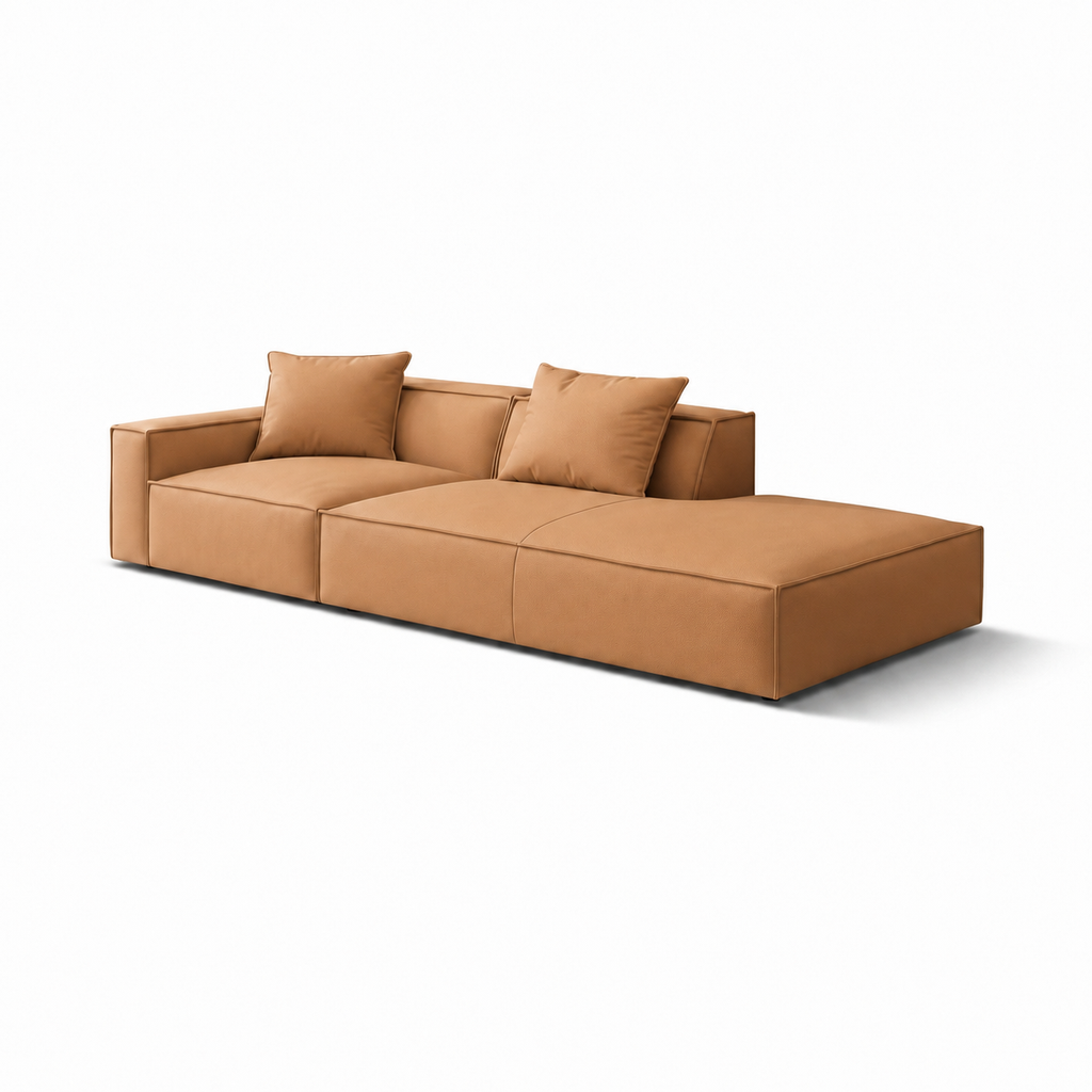 Caramel modular silicone leather sofa colour option